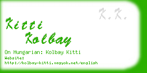 kitti kolbay business card